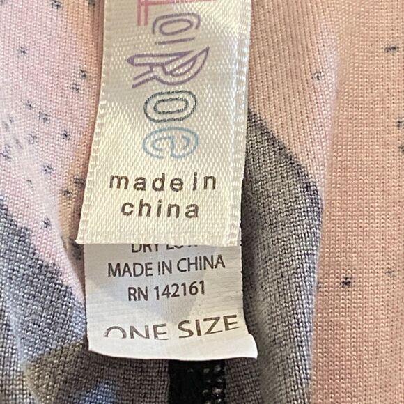 1412 LuLaRoe Leggings Size OS Light Brown and Orange Giant Flower Print … - Picture 3 of 4